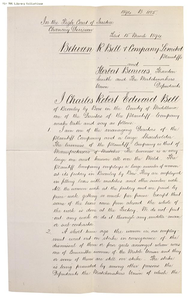 Affidavit of Charles Bell in R. Bell & Co. v. Burrows and Others, (page 2)