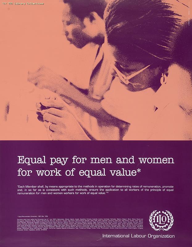 Equal pay for men and women for work of equal value - ILO poster, 1997