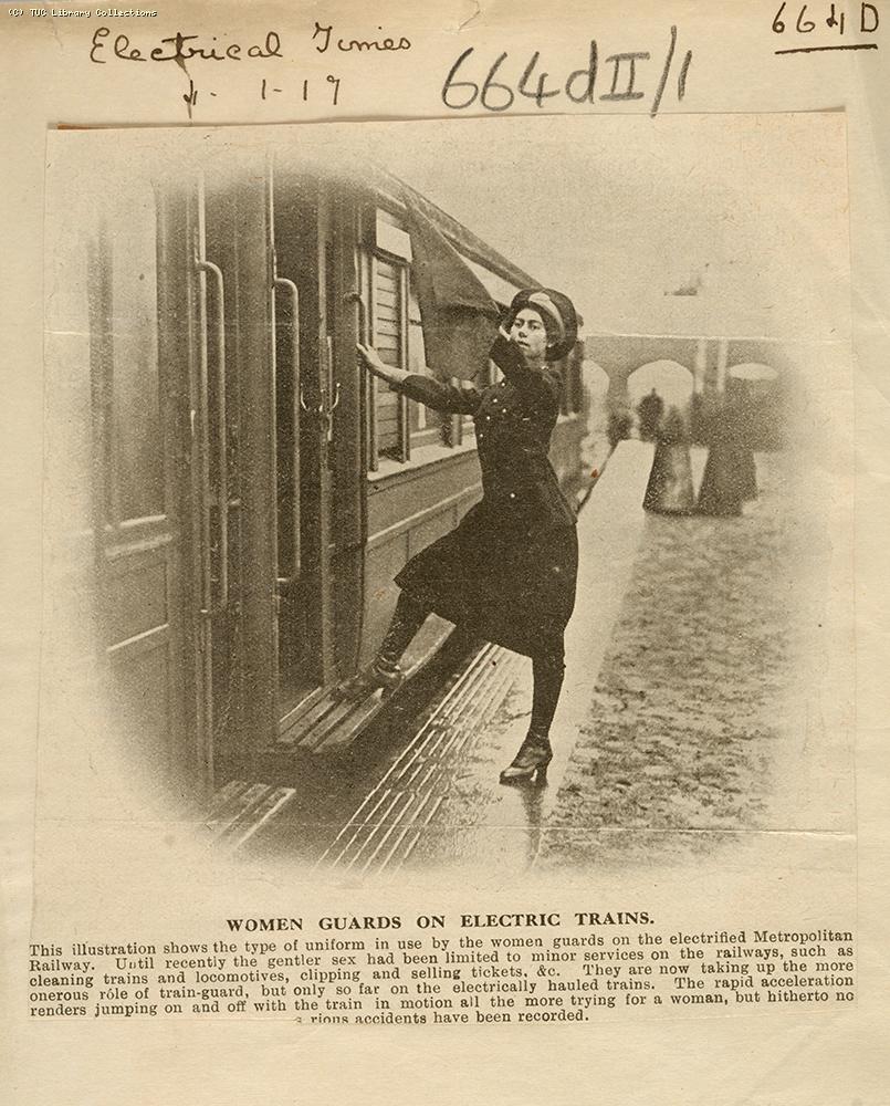 Women guards on electric trains, 1917