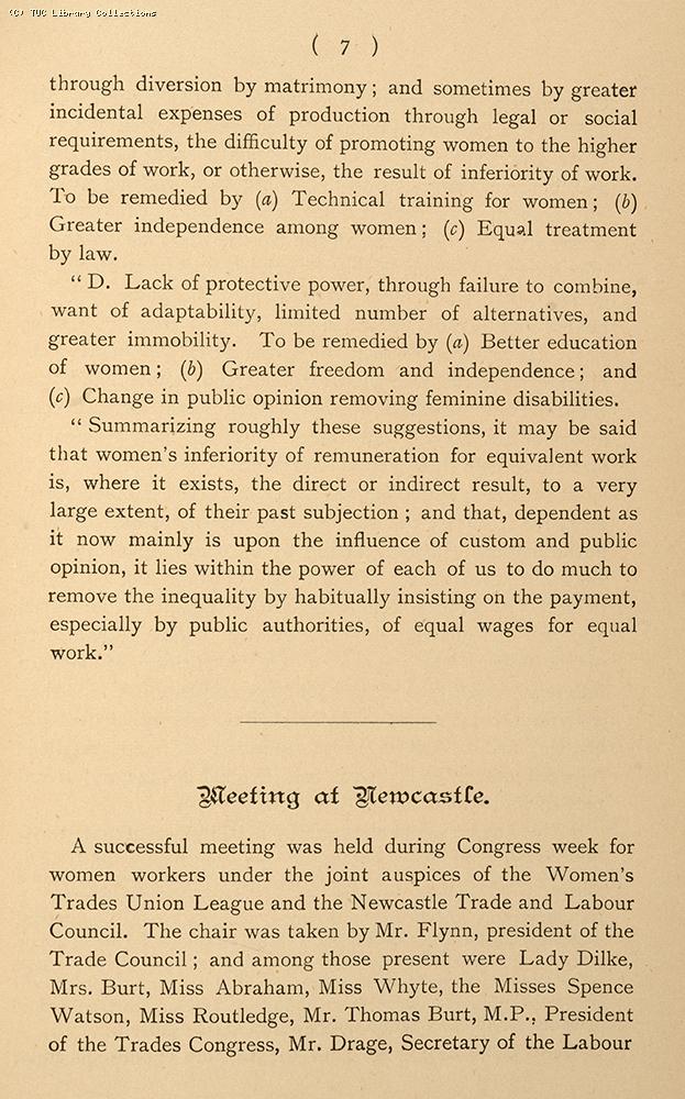 Sidney Webb and equal pay, 1891