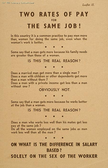 Equal pay leaflet, 1944