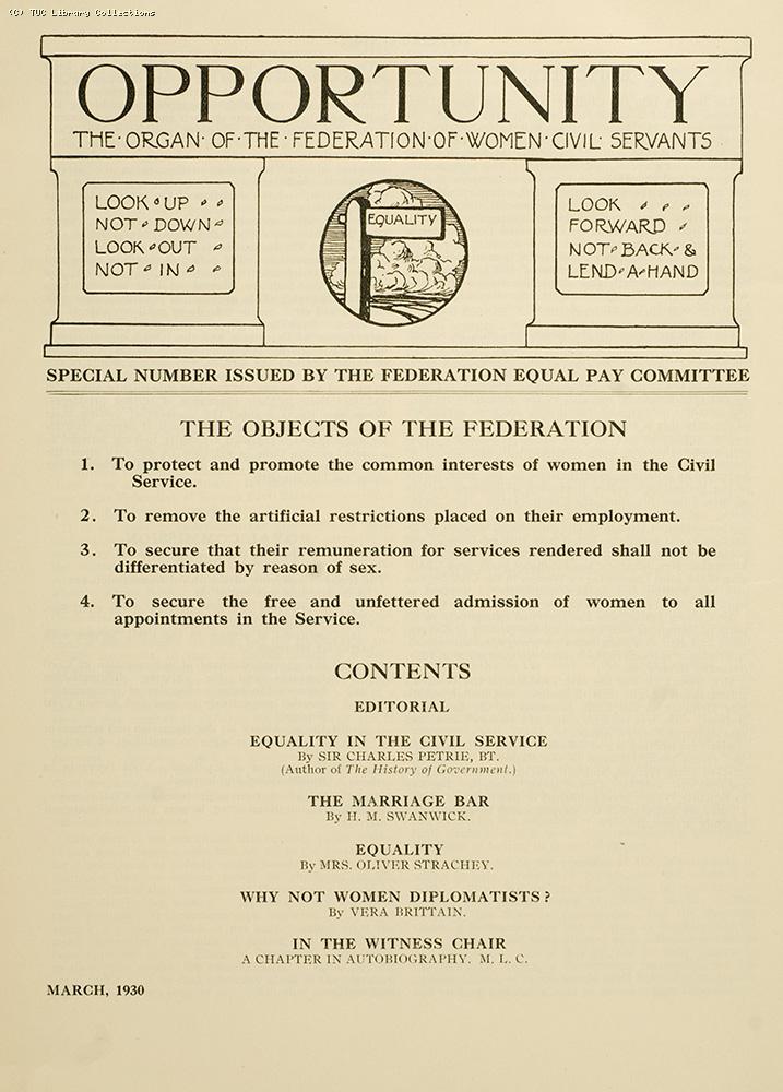 Federation of Women Civil Servants, 1930