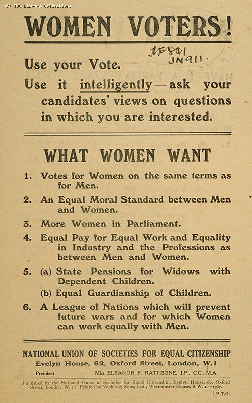 Women voters! - leaflet, 1922