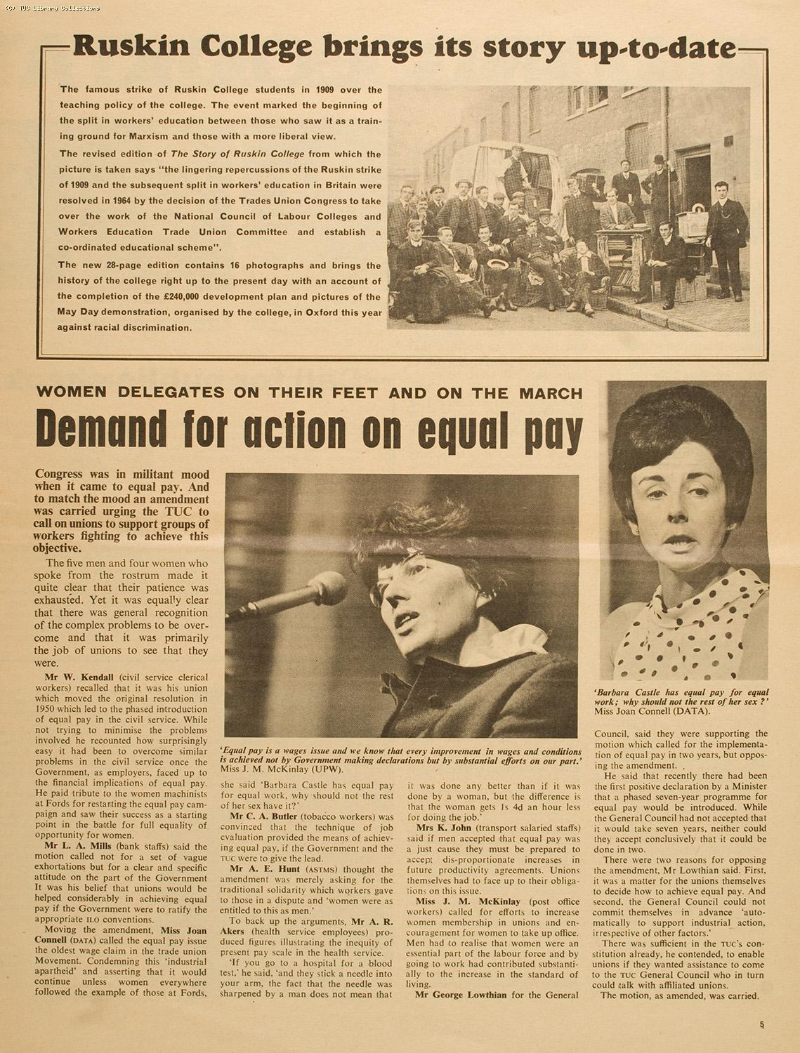 TUC Equal Pay debate, 1968