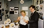 Tony Blair visits Ford sewing machinists' strike exhibition, 1990s