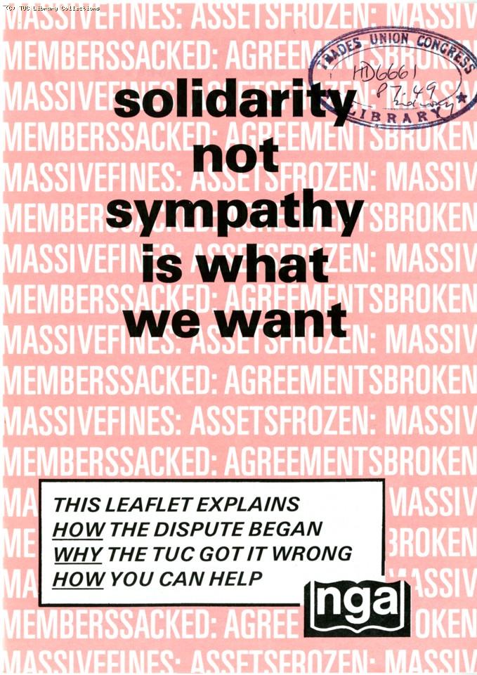 The National Graphical Association strike at the Stockport Messenger newspaper group, owned by Eddie Shah, related to the company breaking the closed shop agreement established across the provincial newspaper industry. In July 1983, six NGA members took s