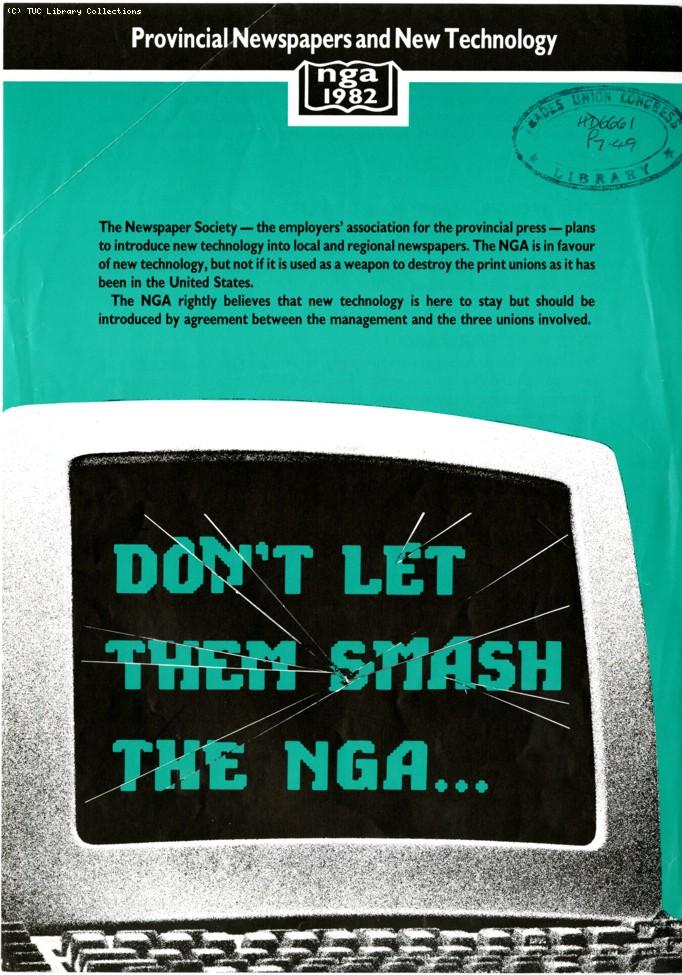 Don't let them smash the NGA, 1985