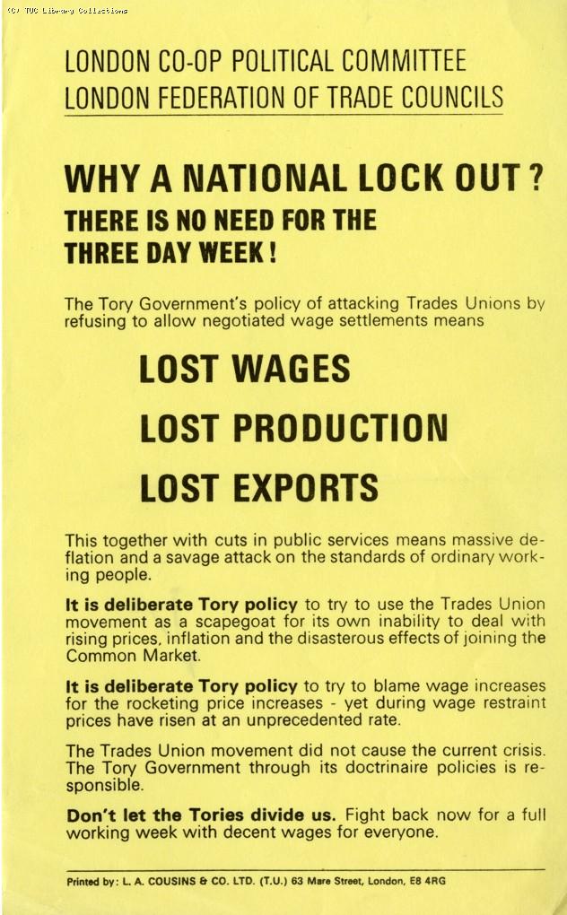 Three Day Week - leaflet, 1973