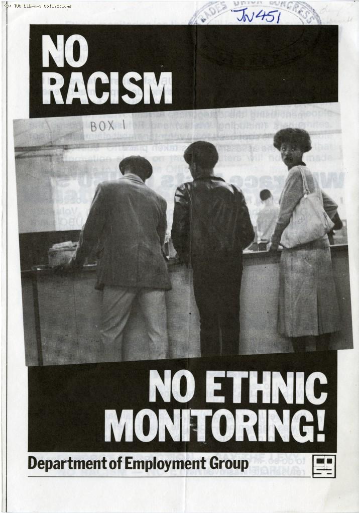 No racism, no ethnic monitoring- CPSA leaflet, 1982