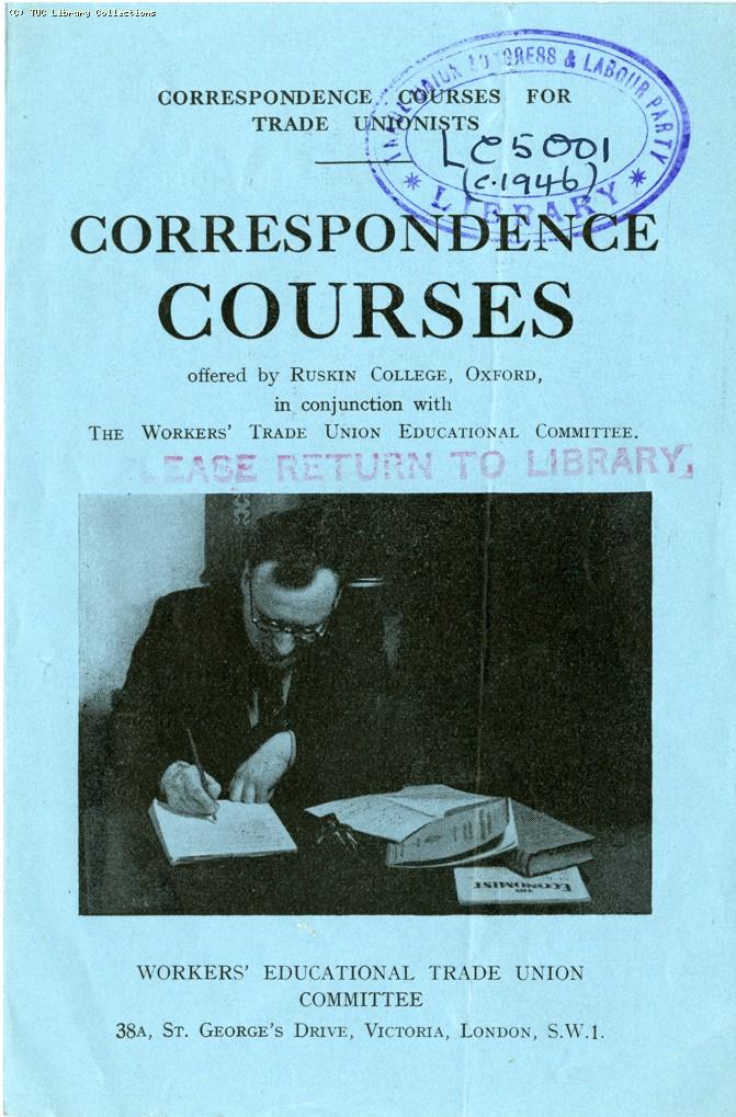 Ruskin College correspondence courses, 1946