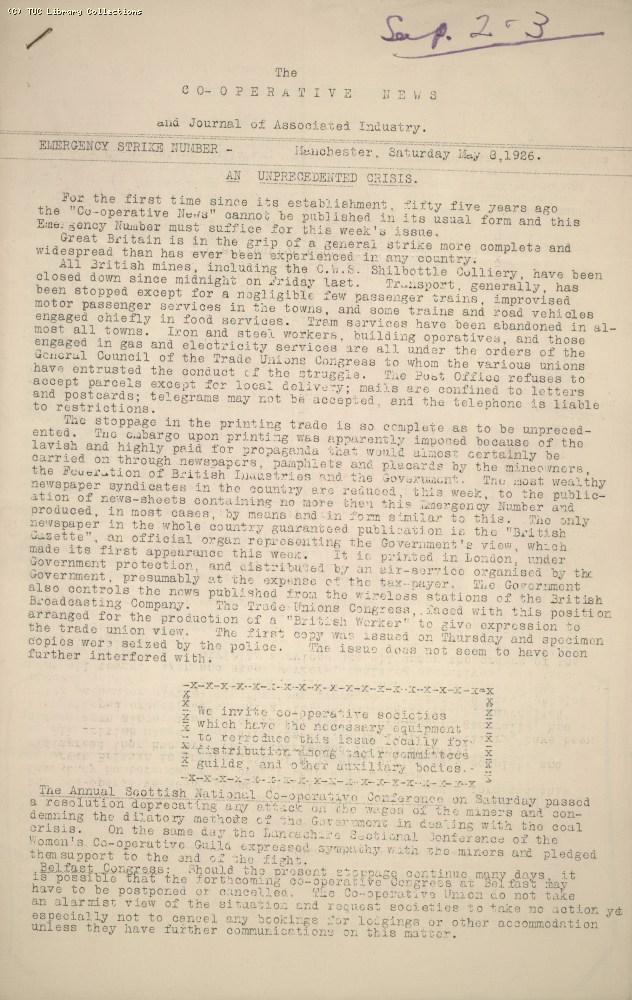 The Co-operative News, 8 May 1926