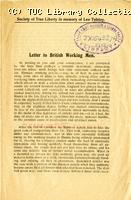 Letter to British working men, 1919