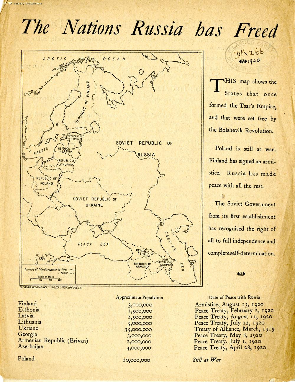 Leaflet in support of Russia 1920