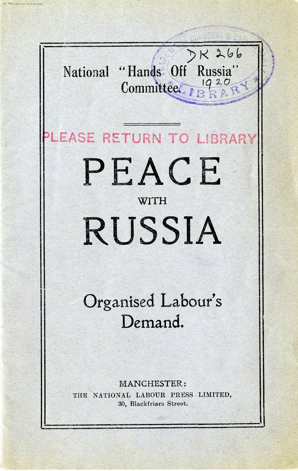 National Hands Off Russia Committee, 1920