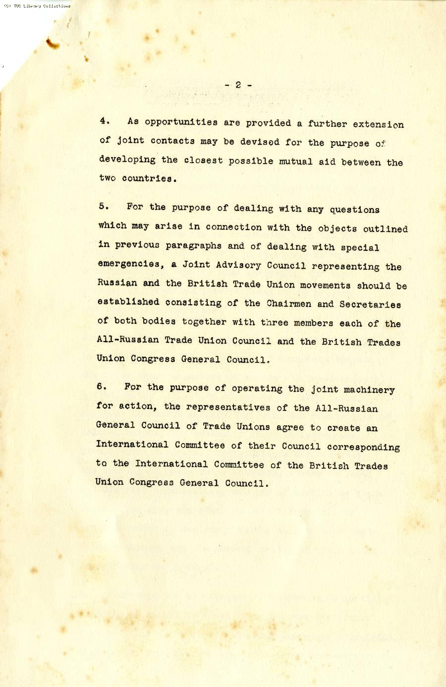 Anglo Russian Trade Union Conference 7 April, 1925
