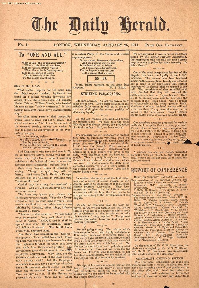 The Daily Herald, 25 January 1911