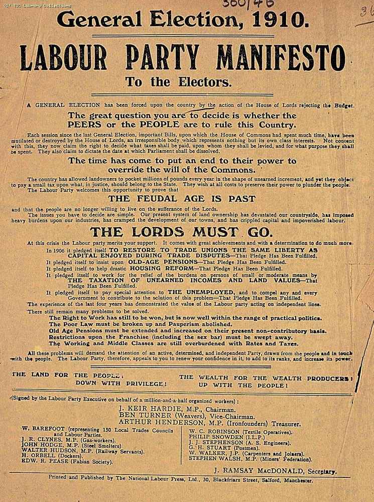 Labour Party Manifesto, 1910