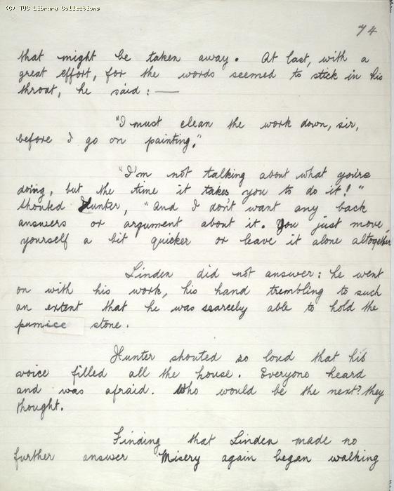 The Ragged Trousered Philanthropists - Manuscript, Page 74