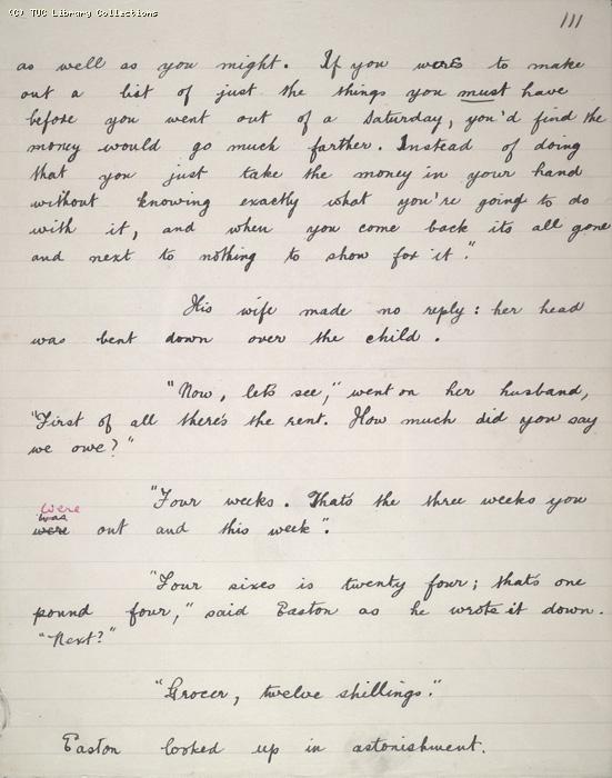 The Ragged Trousered Philanthropists - Manuscript, Page 111