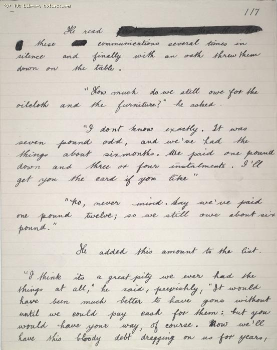 The Ragged Trousered Philanthropists - Manuscript, Page 117