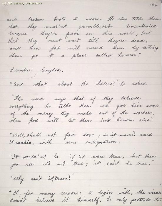 The Ragged Trousered Philanthropists - Manuscript, Page 184