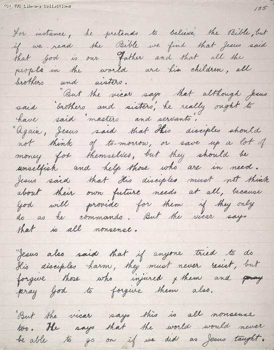 The Ragged Trousered Philanthropists - Manuscript, Page 185