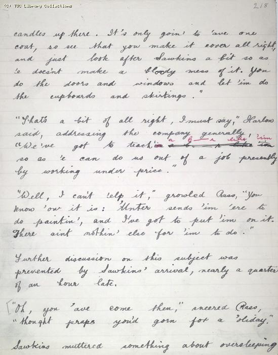 The Ragged Trousered Philanthropists - Manuscript, Page 218