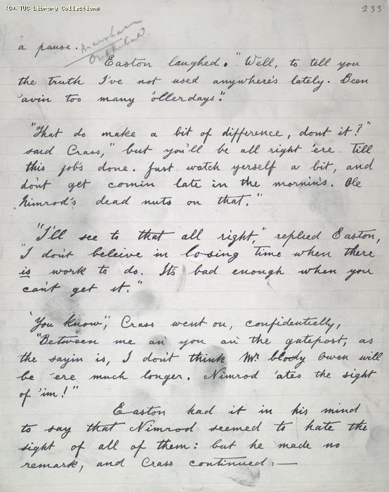 The Ragged Trousered Philanthropists - Manuscript, Page 233