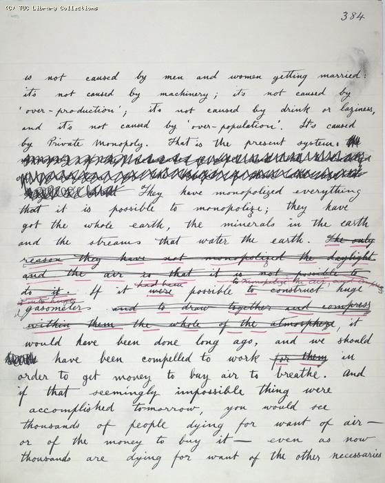 The Ragged Trousered Philanthropists - Manuscript, Page 384