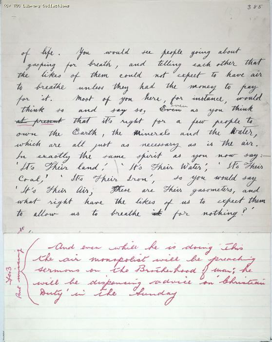 The Ragged Trousered Philanthropists - Manuscript, Page 385