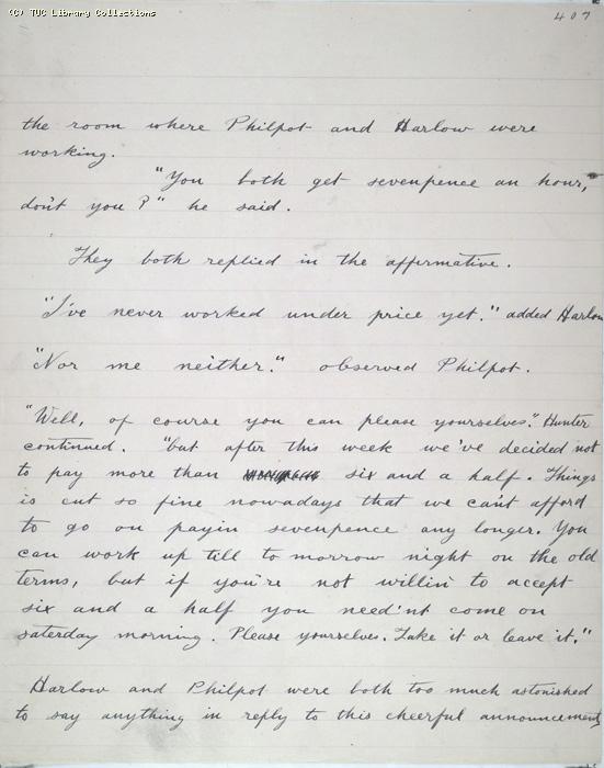 The Ragged Trousered Philanthropists - Manuscript, Page 407