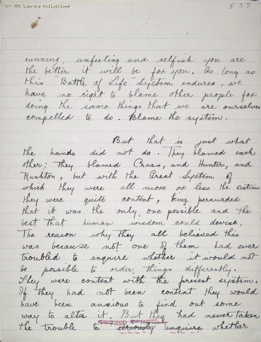 The Ragged Trousered Philanthropists - Manuscript, Page 537