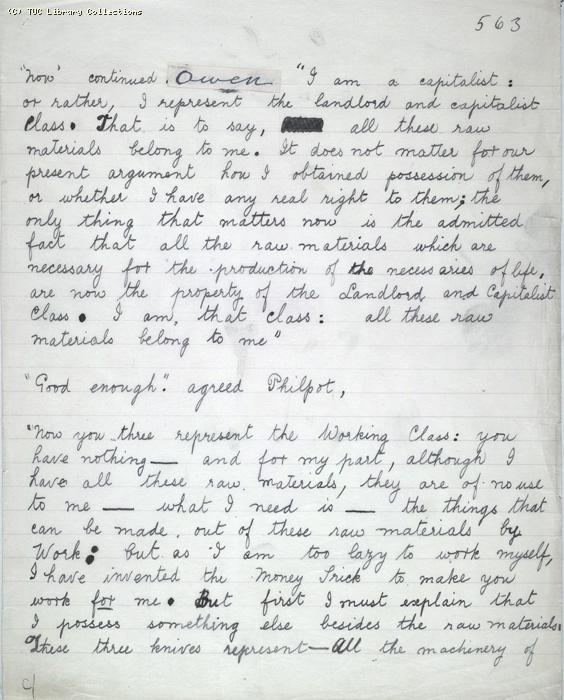 The Ragged Trousered Philanthropists - Manuscript, Page 563