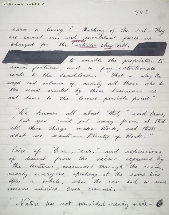 The Ragged Trousered Philanthropists - Manuscript, Page 743