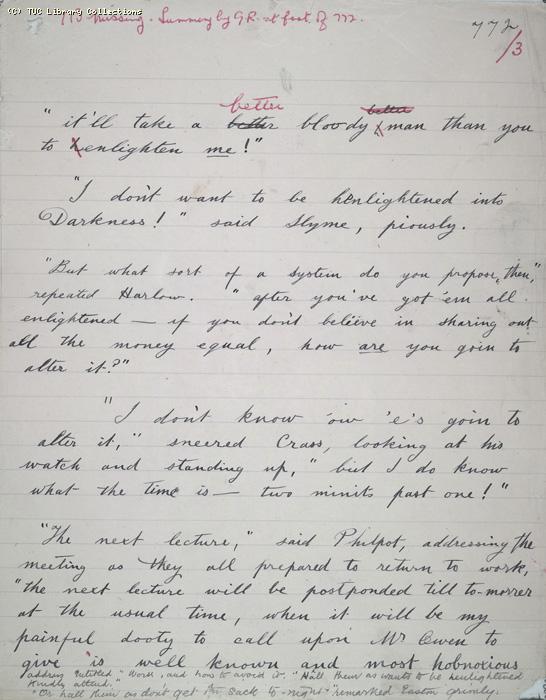 The Ragged Trousered Philanthropists - Manuscript, Page 772 & 773