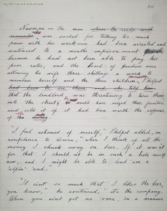 The Ragged Trousered Philanthropists - Manuscript, Page 810