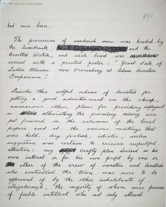 The Ragged Trousered Philanthropists - Manuscript, Page 980