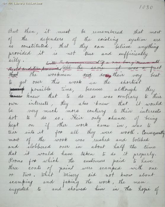 The Ragged Trousered Philanthropists - Manuscript, Page 1030