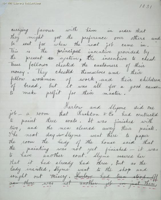 The Ragged Trousered Philanthropists - Manuscript, Page 1031