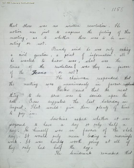 The Ragged Trousered Philanthropists - Manuscript, Page 1058