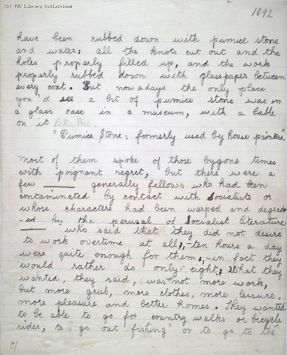 The Ragged Trousered Philanthropists - Manuscript, Page 1092