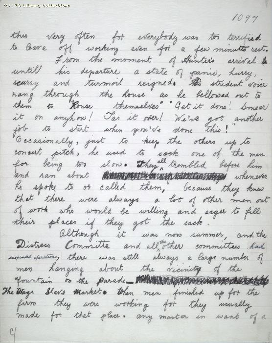 The Ragged Trousered Philanthropists - Manuscript, Page 1097