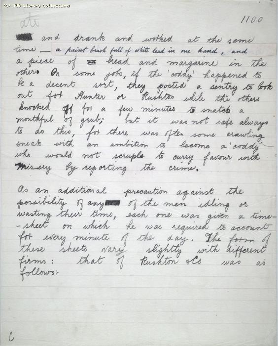 The Ragged Trousered Philanthropists - Manuscript, Page 1100