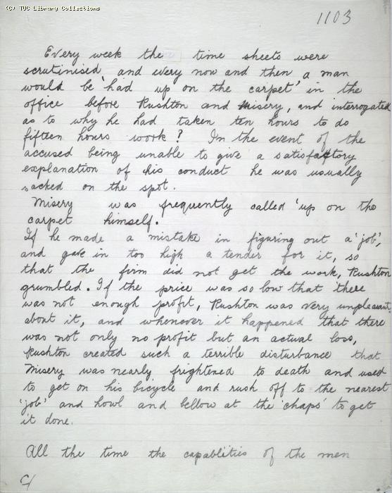 The Ragged Trousered Philanthropists - Manuscript, Page 1103