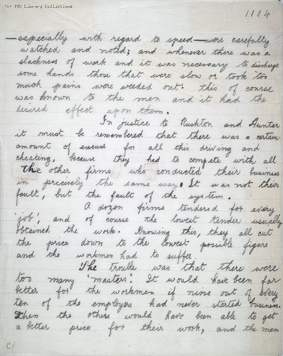 The Ragged Trousered Philanthropists - Manuscript, Page 1104