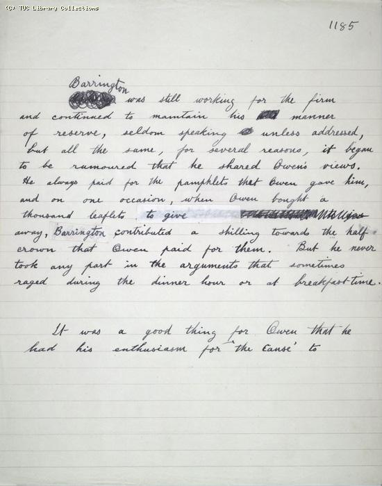 The Ragged Trousered Philanthropists - Manuscript, Page 1185