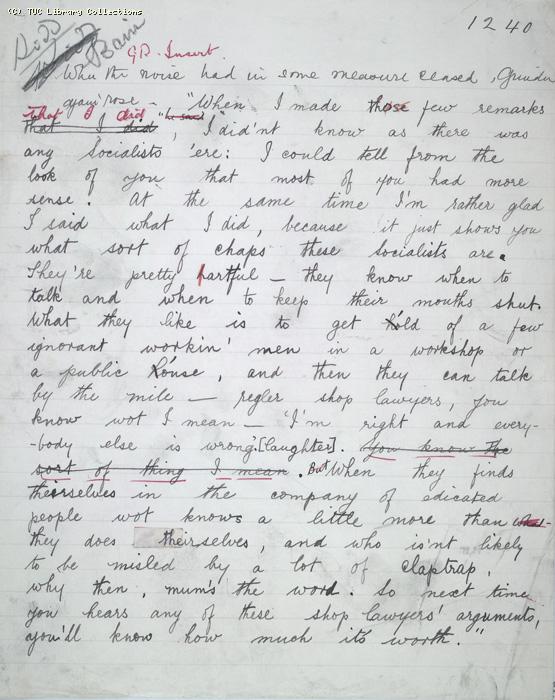 The Ragged Trousered Philanthropists - Manuscript, Page 1240