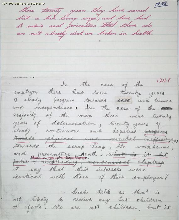 The Ragged Trousered Philanthropists - Manuscript, Page 1247 & 1248