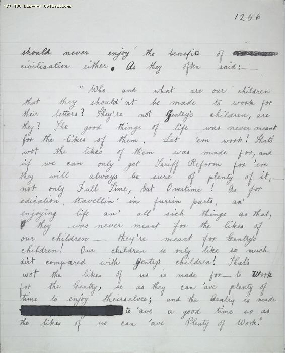 The Ragged Trousered Philanthropists - Manuscript, Page 1256