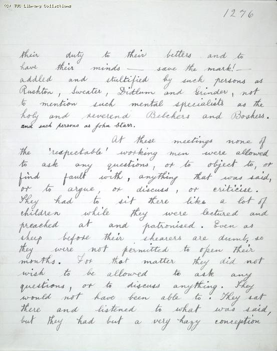 The Ragged Trousered Philanthropists - Manuscript, Page 1276